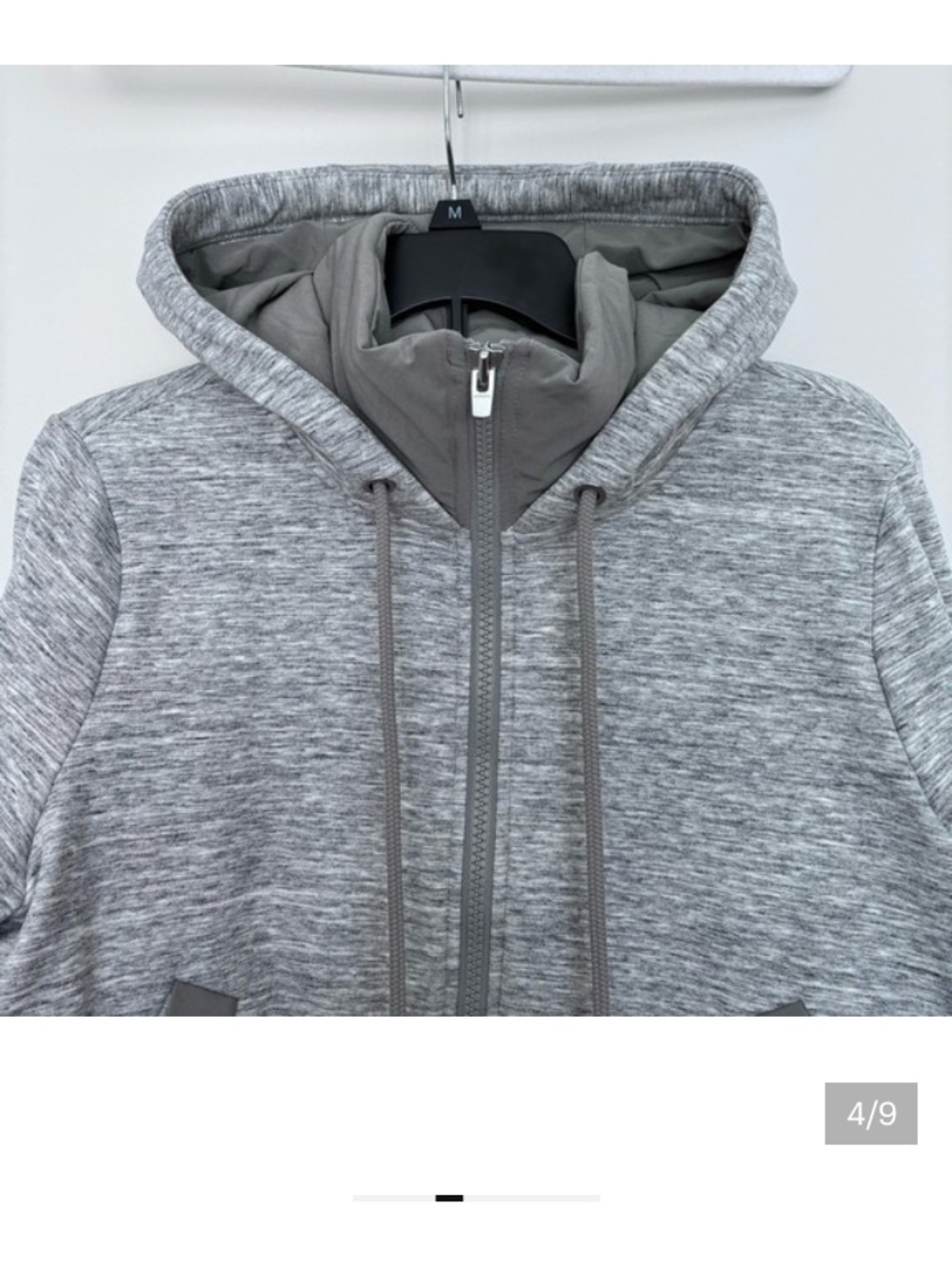 Athleta Victory Primaloft Full Zip-Up Hoodie Sweatshirt Heather Grey Fleece Line - Picture 4 of 9
